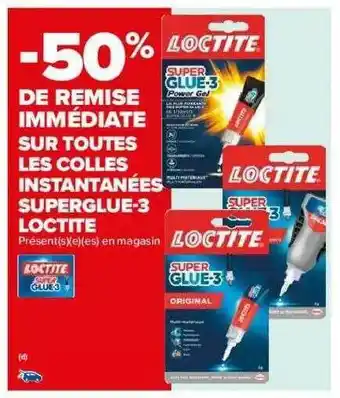 Carrefour Colles Instantanées Superglue-3 Loctite offre