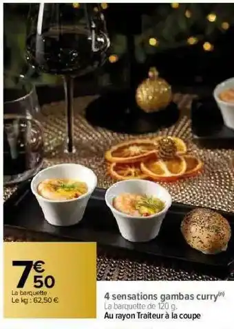 Carrefour 4 Sensations Gambas Curry offre