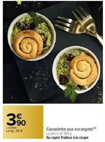 Carrefour Cassolettes Aux Escargots offre