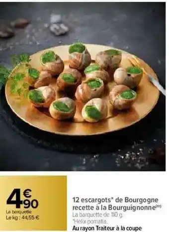 Carrefour 12 Escargots De Bourgogne Recette à La Bourguignonne offre