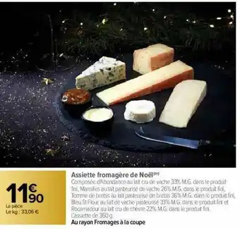 Assiette De Fromagère De Noël