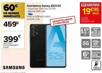 Carrefour Smartphone Galaxy A52s 5g Samsung offre
