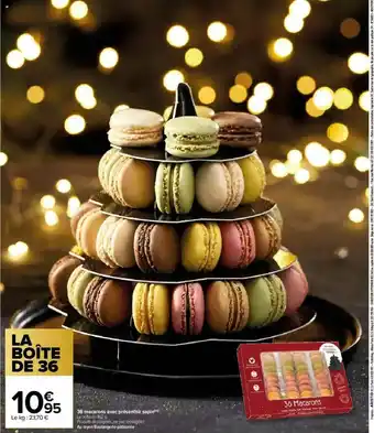 Carrefour 36 Macarons Avec Présentoir Sapin offre