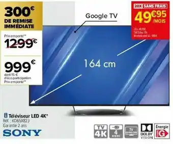 Carrefour Téléviseur Led 4k Sony offre