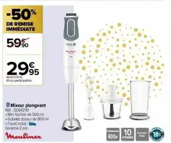 Carrefour Mixeur Plongeant Moulinex offre