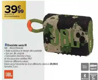 Carrefour Enceinte Sans Fil Jbl offre