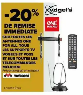 Carrefour Supports Tv Vogel's Et Poss Et Télécommandes Méliconi offre
