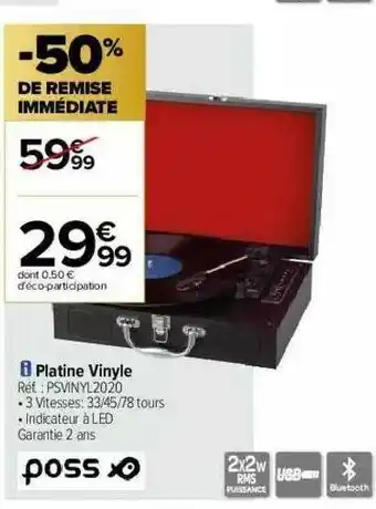 Carrefour Platine Vinyle Poss offre