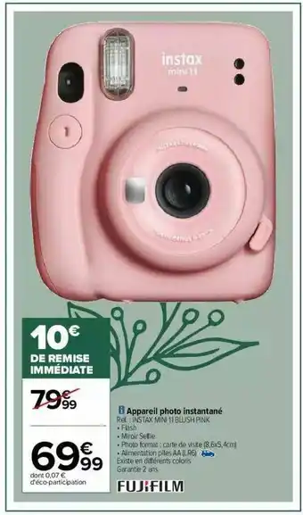 Carrefour Appareil Photo Instantané Fujifilm offre