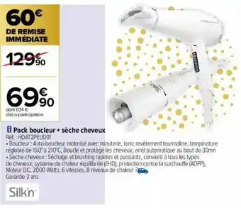 Carrefour Pack Boucleur + Sèche Cheveux Silk'n offre