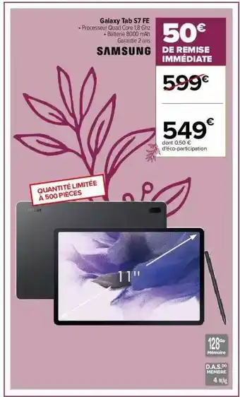 Carrefour Galaxy Tab S7 Fe Samsung offre