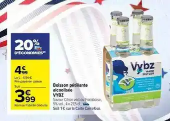 Carrefour Market Boisson Pétillante Alcoolisée Vybz offre