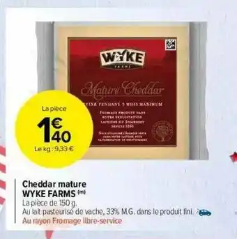 Carrefour Market Cheddar Mature Wyke Farms offre