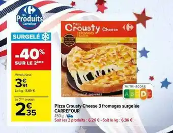 Carrefour Market Pizza Crousty Cheese 3 Fromages Surgelé Carrefour offre