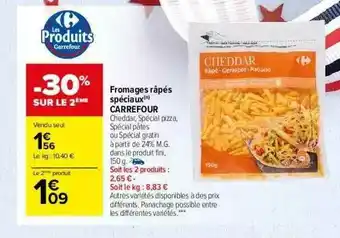 Carrefour Market Fromages Râpés Spéciaux Carrefour offre