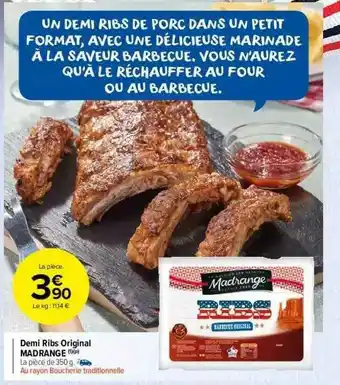 Carrefour Market Demi Ribs Original Madrange offre