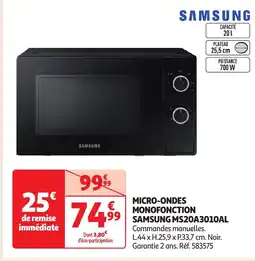 Auchan SAMSUNG Micro-ondes monofonction ms20a3010al offre