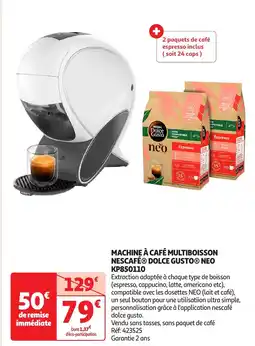 Auchan DOLCE GUSTO Machine à café multiboisson nescafé neo kp850110 offre