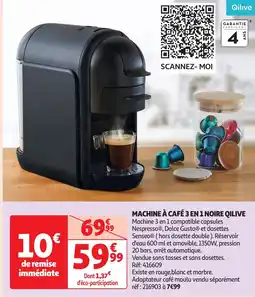 Auchan QILIVE Machine à café 3 en 1 noire offre