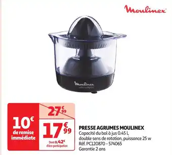 Auchan MOULINEX Presse agrumes offre