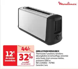 Auchan MOULINEX  Grille pain offre