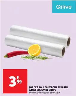 Auchan QILIVE Lot de 2 rouleaux pour appareil à mise sous vide offre