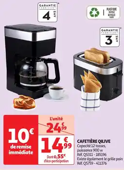 Auchan QILIVE Cafetière offre