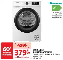 Auchan HISENSE Sèche-linge dhqe800bw2 offre