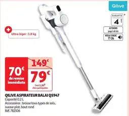 Auchan QILIVE Aspirateur balai q5947 offre