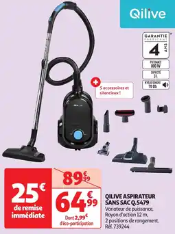 Auchan QILIVE Aspirateur sans sac q.5479 offre