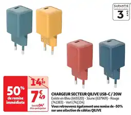 Auchan QILIVE Chargeur secteur offre