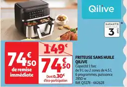 Auchan QILIVE Friteuse sans huile offre