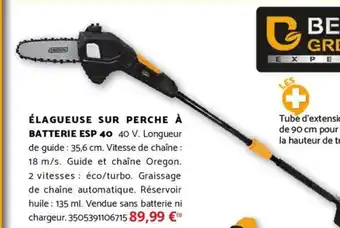 Bricomarché BEST GREEN Élagueuse sur perche à batterie esp 40 offre