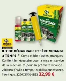 Bricomarché BARDAHL Kit de démarrage et 1ère vidange 4 temps offre