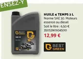 Bricomarché BEST GREEN Huile 4 temps offre