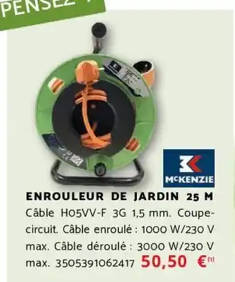 Bricomarché MCKENZIE Enrouleur de jardin 25 m offre