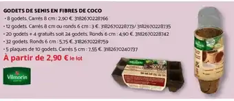 Bricomarché VILMORIN Godets de semis en fibres de coco offre