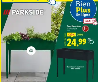 Lidl PARKSIDE Table de culture offre