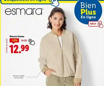 Lidl esmara Blouson femme offre