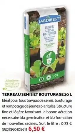 Bricomarché JARDIBEST Terreau semis et bouturage offre