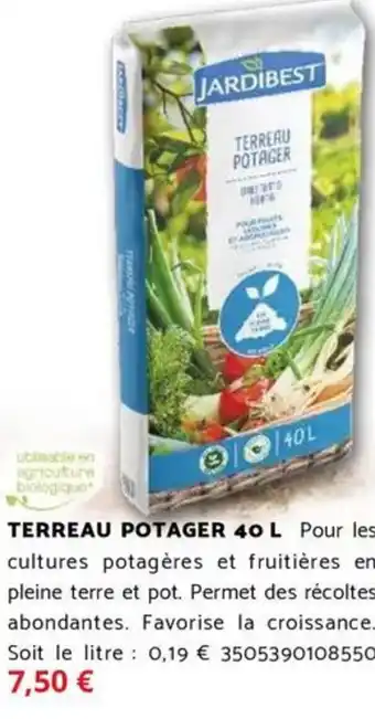 Bricomarché JARDIBEST Terreau potager offre