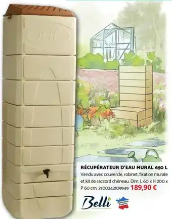 Bricomarché BELLI Récupérateur d'eau mural offre