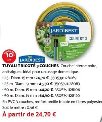 Bricomarché JARDIBEST Tuyau tricoté 3 couches offre