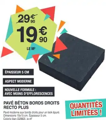 Chretien Matériaux Pavé béton bords droits recto plus offre