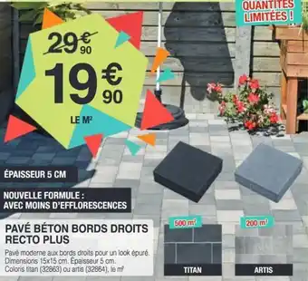 Chretien Matériaux Pavé béton bords droits recto plus offre