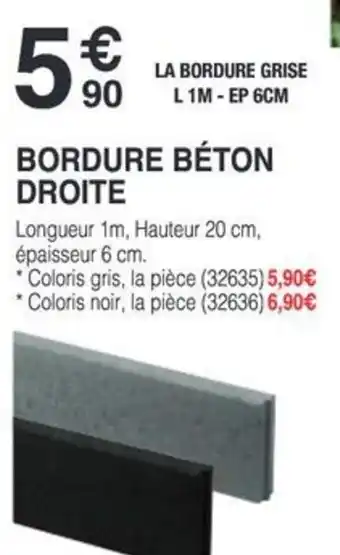 Chretien Matériaux Bordure béton droite offre