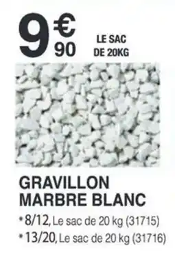 Chretien Matériaux Gravillon marbre blanc offre