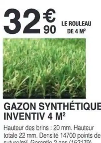 Chretien Matériaux Gazon synthétique de pin inventiv 4 m² offre