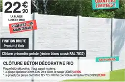 Chretien Matériaux Clôture béton décorative rio offre