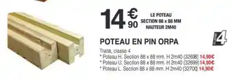 Chretien Matériaux Poteau en pin orpa offre